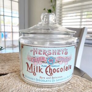 Hershey's Petit Bouquets Milk Chocolate Vintage Style Glass Apothecary Jar Lid